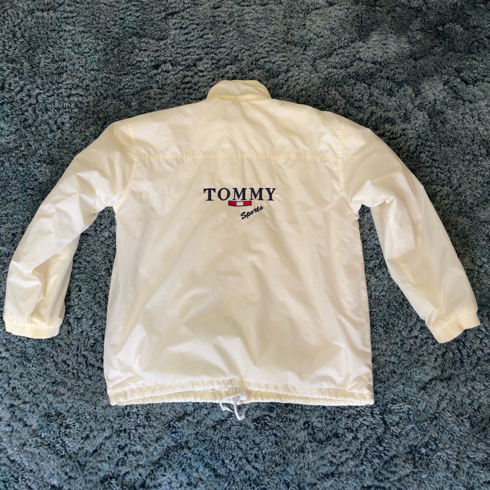 Rare Vintage Tommy Hilfiger Sports Big Puffer Cream Nylon Winter Size 16 Jacket